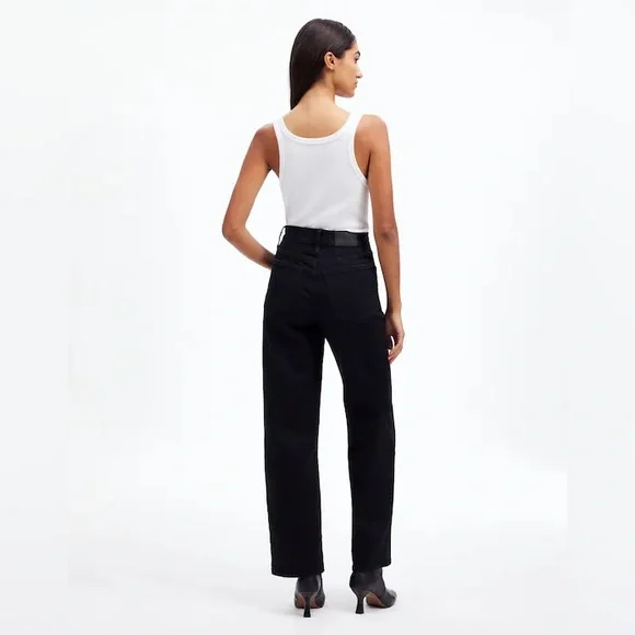 Madewell The Perfect Vintage Wide-Leg Jean Black Rinse Wash Super Stretch Sz 27 - Picture 11 of 13